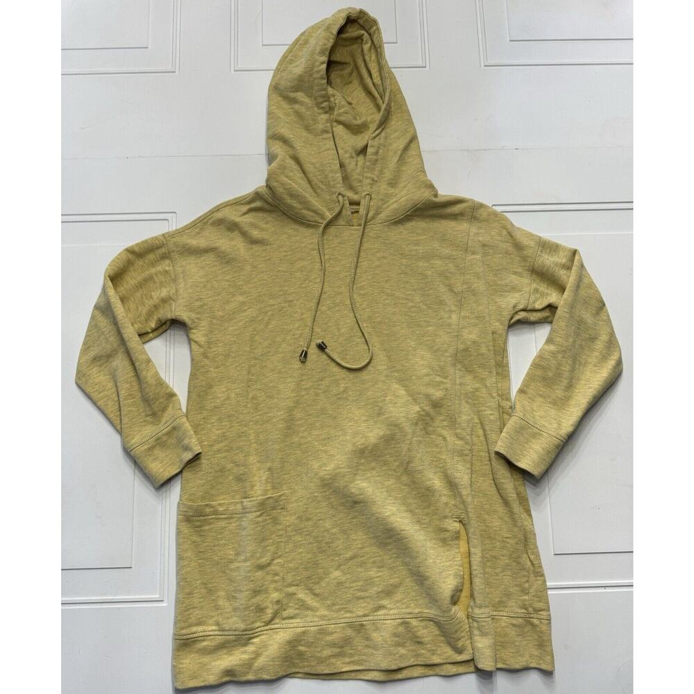 Soft Surroundings Hoodie Pullover Womens Small Yellow Long Sleeve Sweatshirt